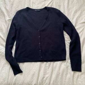 navy blue brandy melville shannon ribbed knit cardigan- never worn, no tags